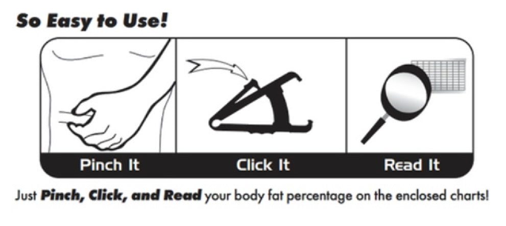 AccuMeasure Fitness 3000 Personal Body Fat Tester Caliper w/ Chart