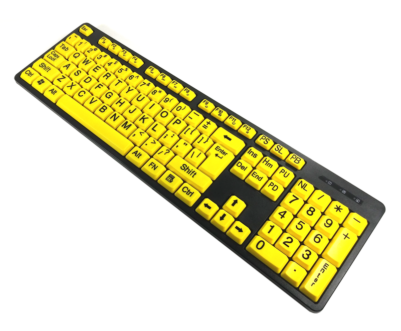 TRONSTORE Large Print Letter Wired USB 104 Keys High Contrast Keyboard For Desktop PC Computer