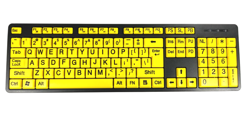 TRONSTORE Large Print Letter Wired USB 104 Keys High Contrast Keyboard For Desktop PC Computer